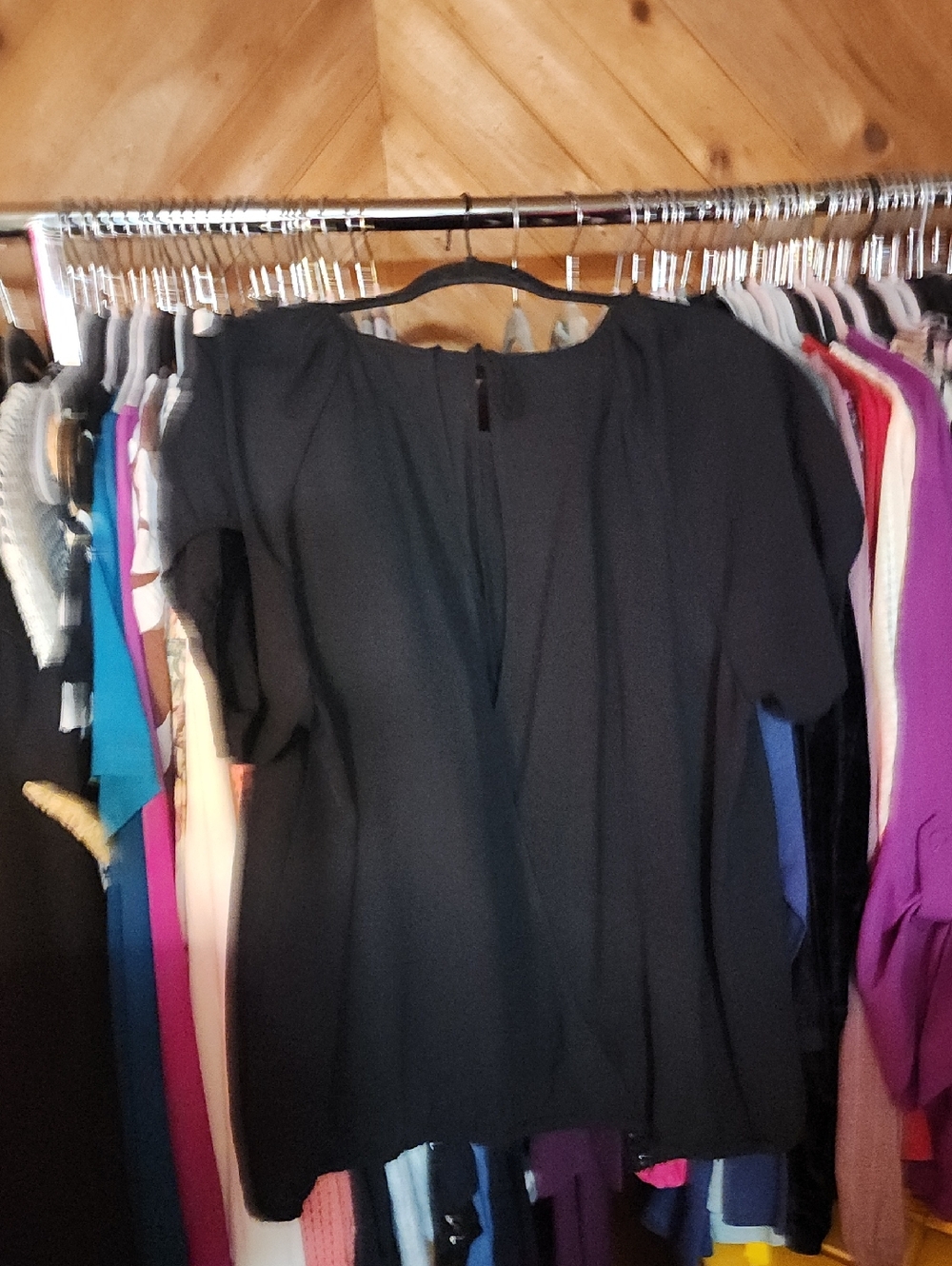 Black open back top